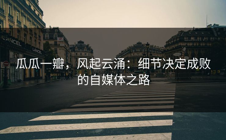 瓜瓜一瓣，风起云涌：细节决定成败的自媒体之路